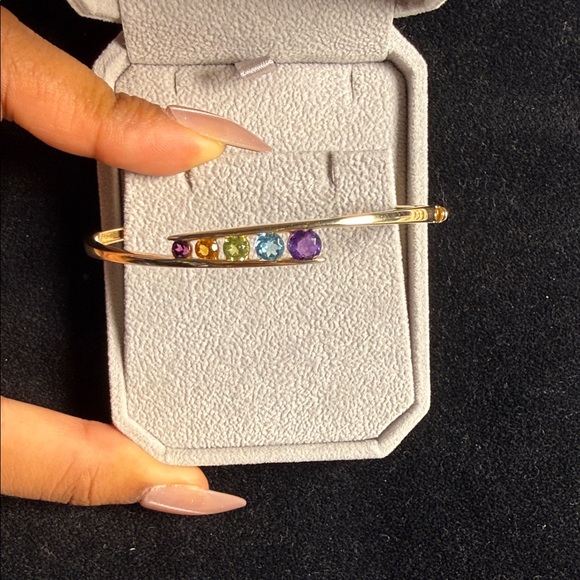 Effy 14k Gold Cuff Bracelet with Purple Blue Green & Yellow Gemstones